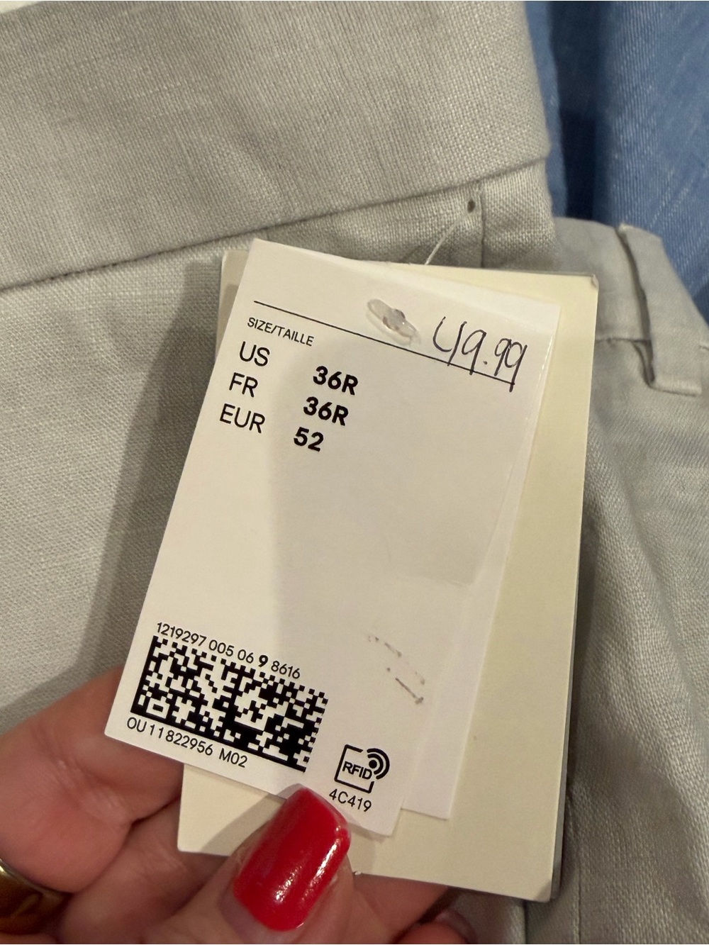 NWT, H&M Slim Fit Light Gray Men's Trousers